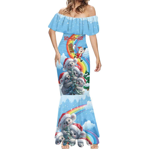 Personalised Australia Koala Christmas Mermaid Dress Santa Claus Ho Ho Ho