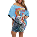 Personalised Australia Koala Christmas Off Shoulder Short Dress Santa Claus Ho Ho Ho