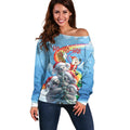 Personalised Australia Koala Christmas Off Shoulder Sweater Santa Claus Ho Ho Ho