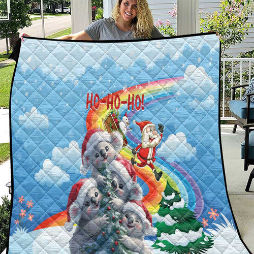 Australia Koala Christmas Quilt Santa Claus Ho Ho Ho