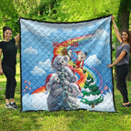Australia Koala Christmas Quilt Santa Claus Ho Ho Ho