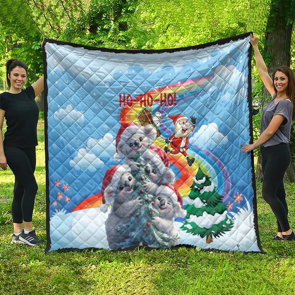 Australia Koala Christmas Quilt Santa Claus Ho Ho Ho