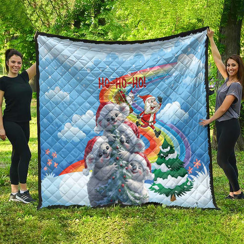 Australia Koala Christmas Quilt Santa Claus Ho Ho Ho