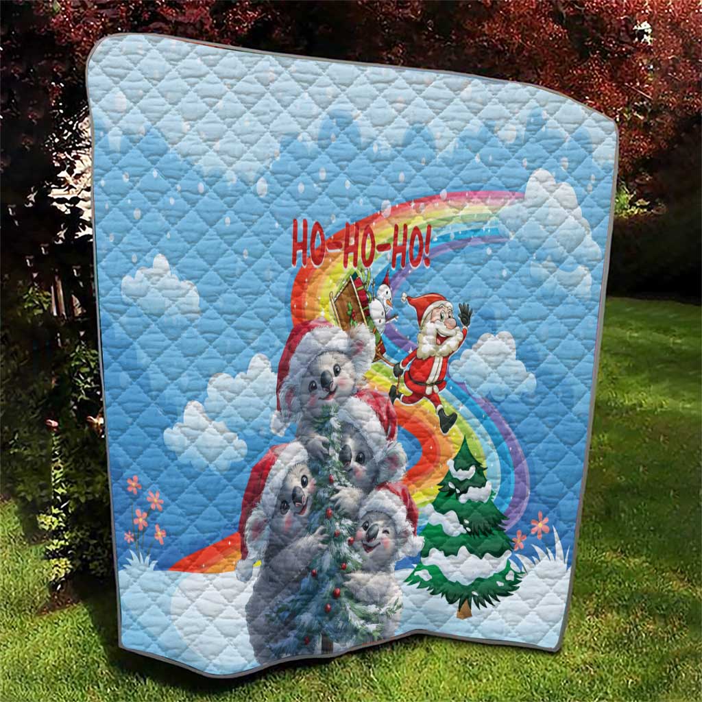 Australia Koala Christmas Quilt Santa Claus Ho Ho Ho