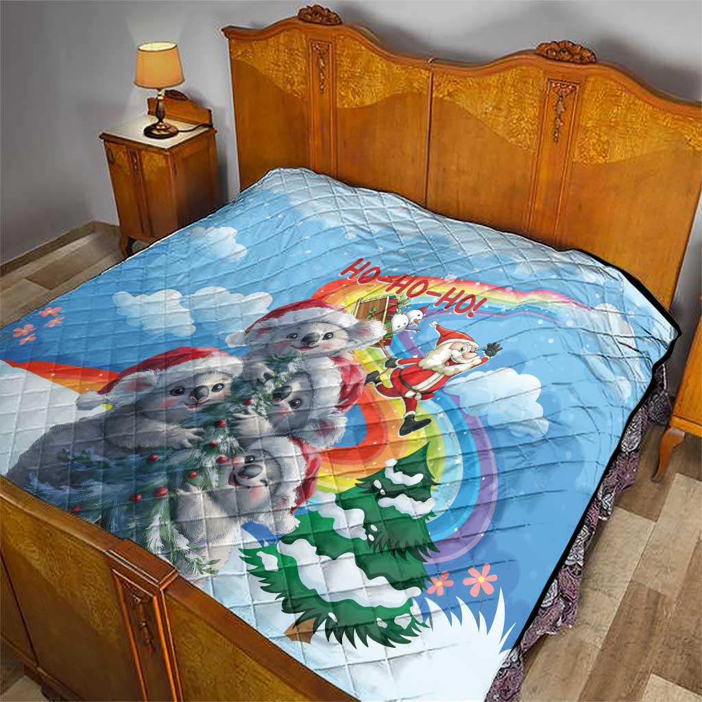 Australia Koala Christmas Quilt Santa Claus Ho Ho Ho