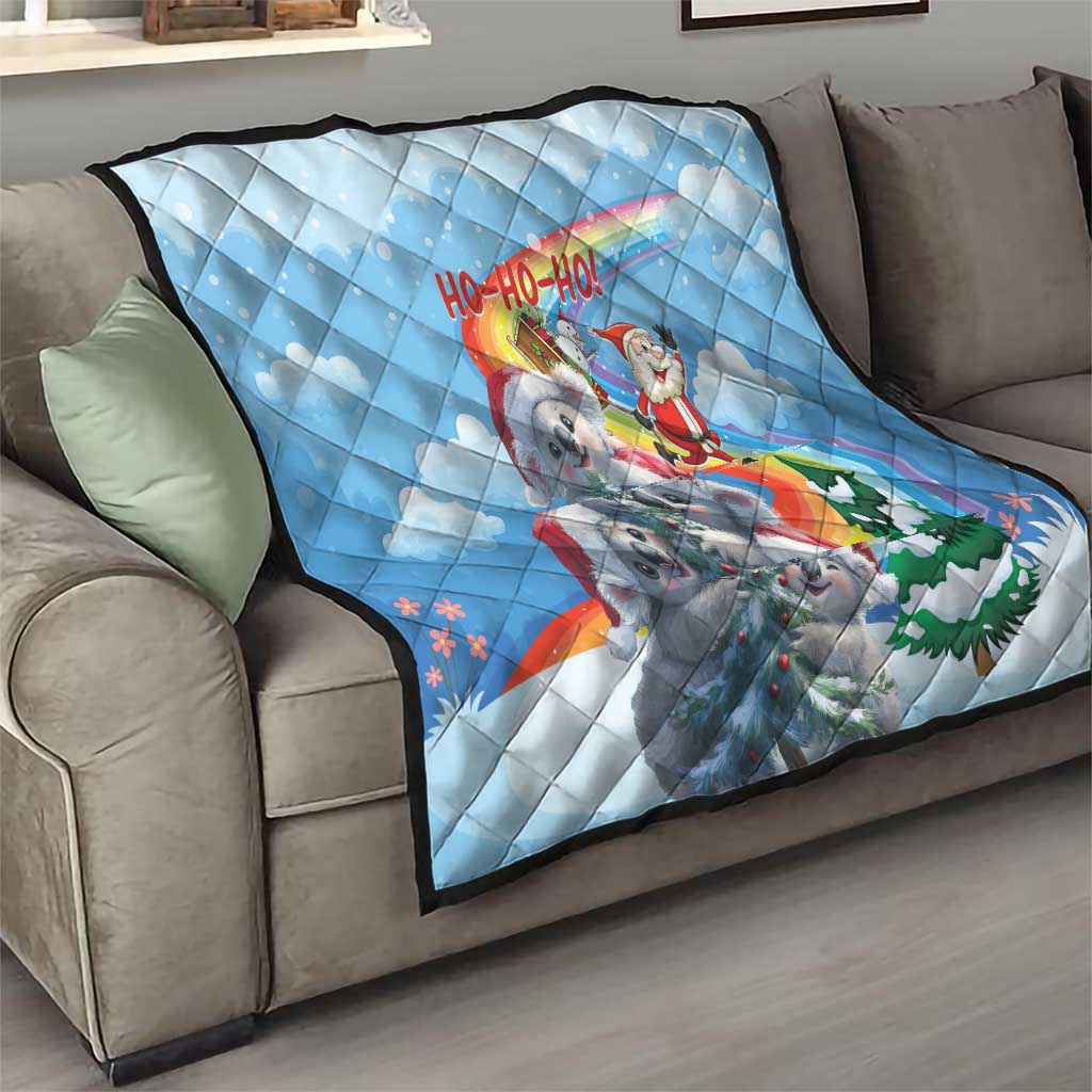 Australia Koala Christmas Quilt Santa Claus Ho Ho Ho