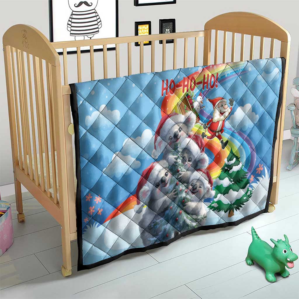 Australia Koala Christmas Quilt Santa Claus Ho Ho Ho