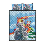 Australia Koala Christmas Quilt Bed Set Santa Claus Ho Ho Ho
