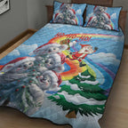 Australia Koala Christmas Quilt Bed Set Santa Claus Ho Ho Ho