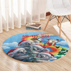 Australia Koala Christmas Round Carpet Santa Claus Ho Ho Ho