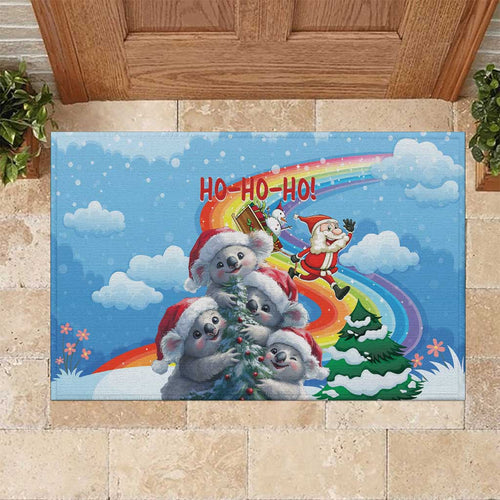Australia Koala Christmas Rubber Doormat Santa Claus Ho Ho Ho