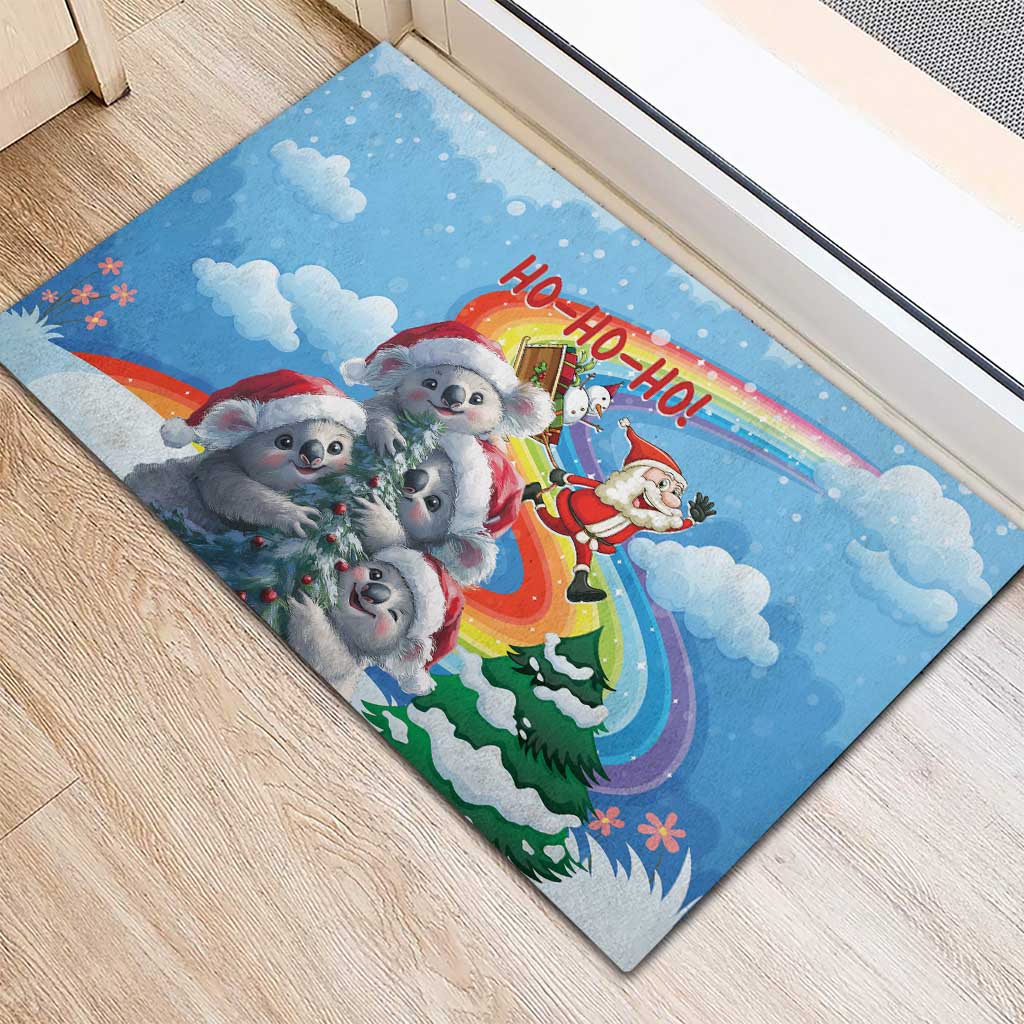 Australia Koala Christmas Rubber Doormat Santa Claus Ho Ho Ho