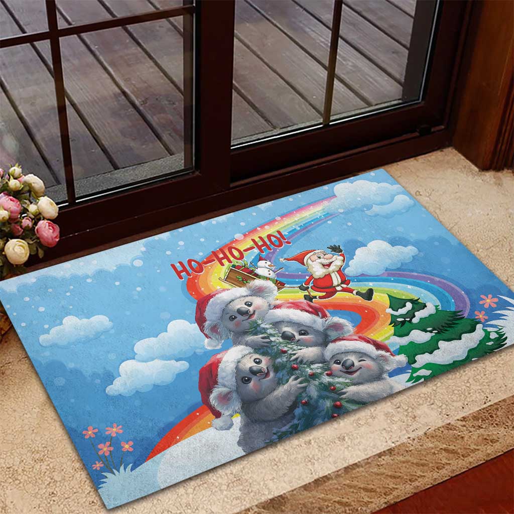 Australia Koala Christmas Rubber Doormat Santa Claus Ho Ho Ho