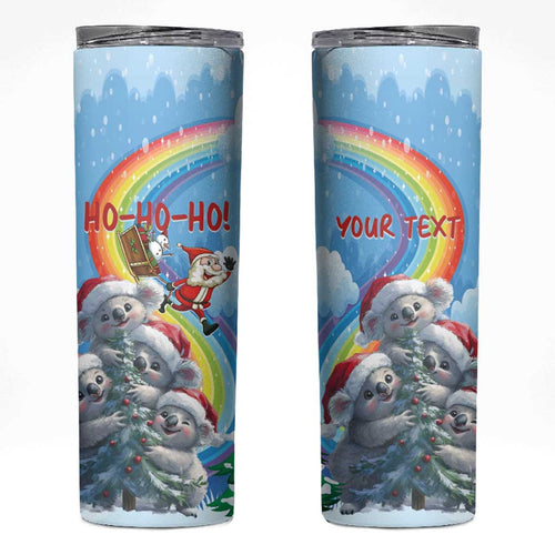 Personalised Australia Koala Christmas Skinny Tumbler Santa Claus Ho Ho Ho