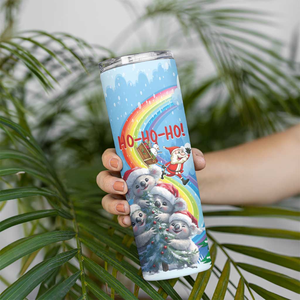 Personalised Australia Koala Christmas Skinny Tumbler Santa Claus Ho Ho Ho