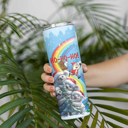 Personalised Australia Koala Christmas Skinny Tumbler Santa Claus Ho Ho Ho