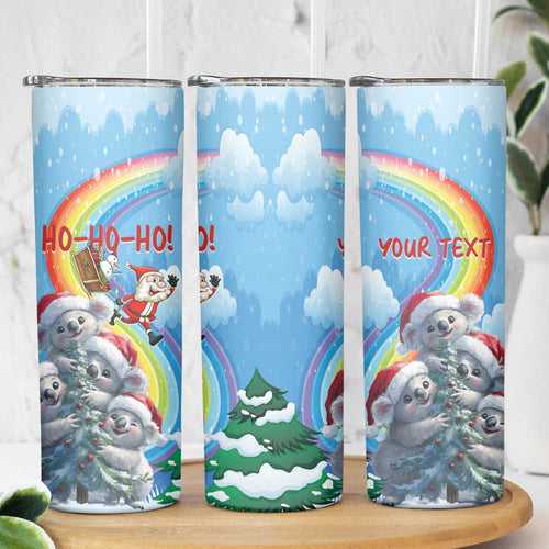 Personalised Australia Koala Christmas Skinny Tumbler Santa Claus Ho Ho Ho