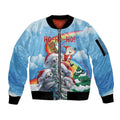 Personalised Australia Koala Christmas Sleeve Zip Bomber Jacket Santa Claus Ho Ho Ho