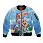 Personalised Australia Koala Christmas Sleeve Zip Bomber Jacket Santa Claus Ho Ho Ho