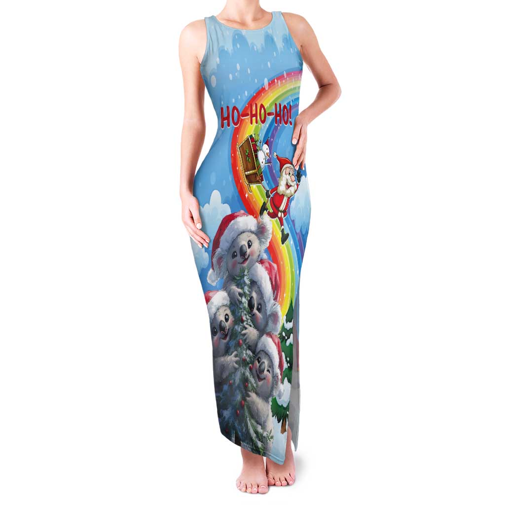 Personalised Australia Koala Christmas Tank Maxi Dress Santa Claus Ho Ho Ho
