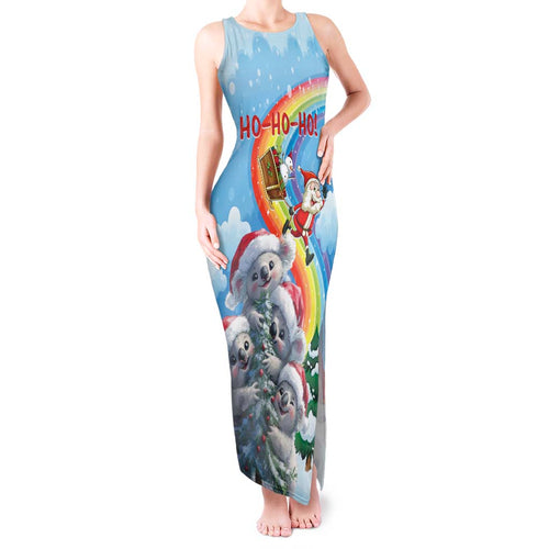 Personalised Australia Koala Christmas Tank Maxi Dress Santa Claus Ho Ho Ho