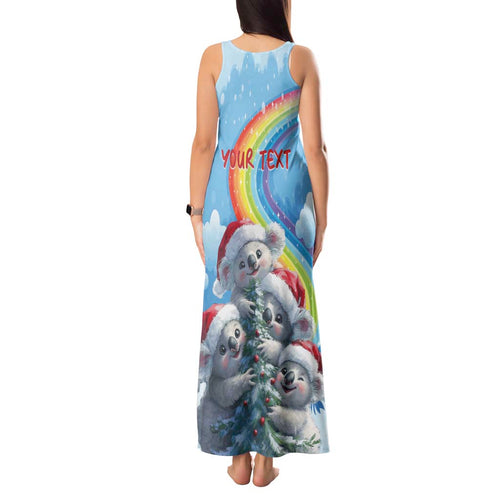 Personalised Australia Koala Christmas Tank Maxi Dress Santa Claus Ho Ho Ho