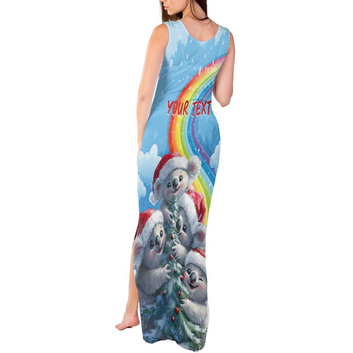 Personalised Australia Koala Christmas Tank Maxi Dress Santa Claus Ho Ho Ho