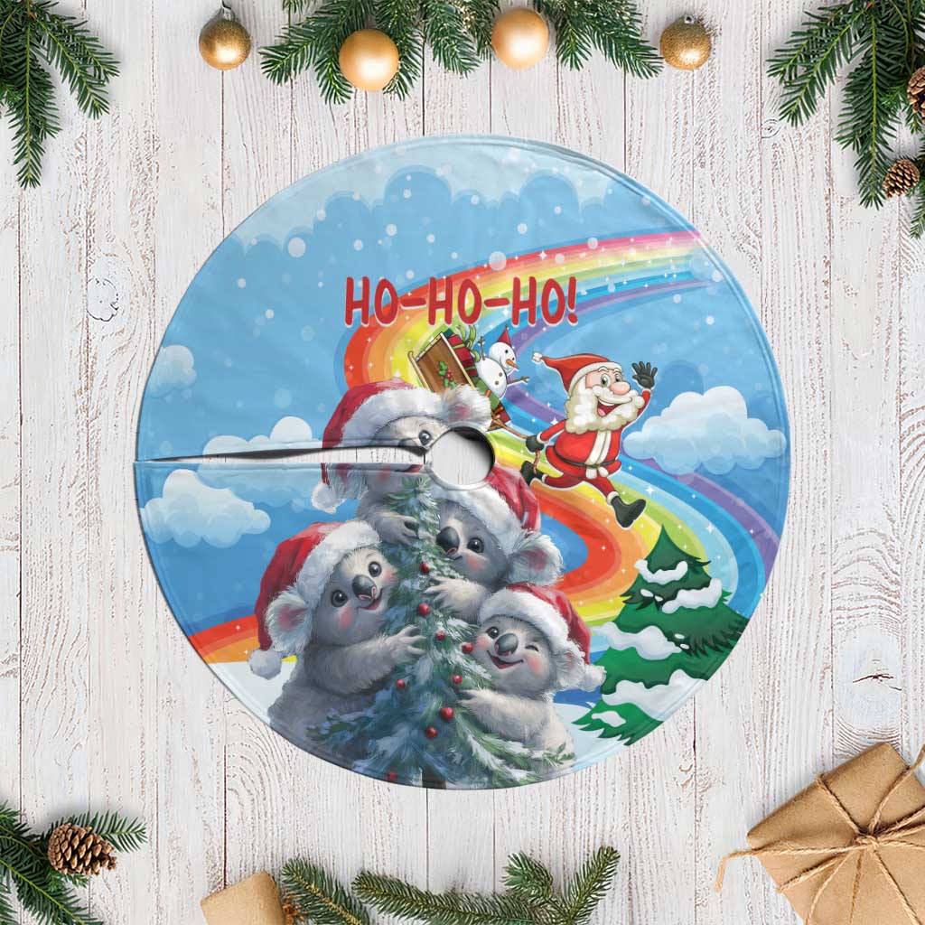 Australia Koala Christmas Tree Skirt Santa Claus Ho Ho Ho