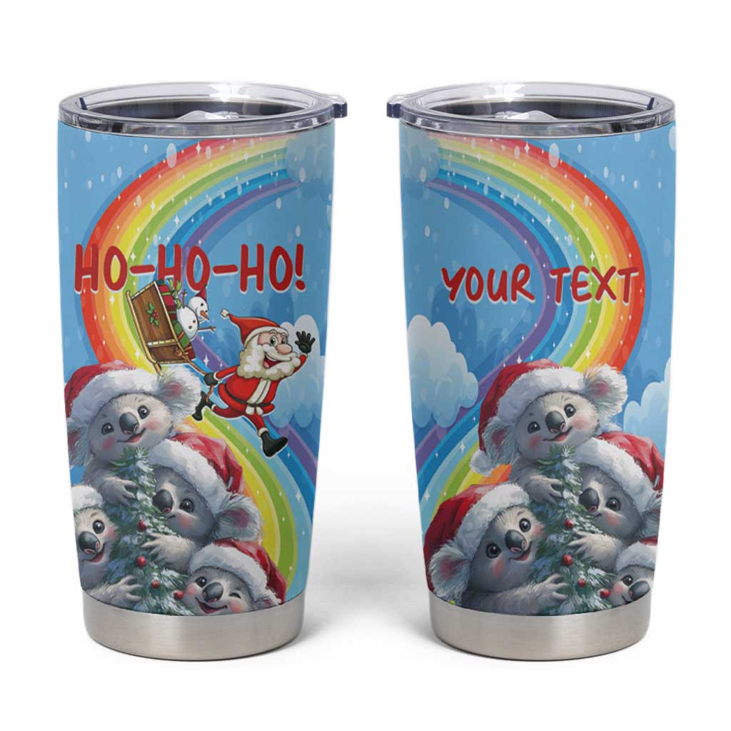 Personalised Australia Koala Christmas Tumbler Cup Santa Claus Ho Ho Ho