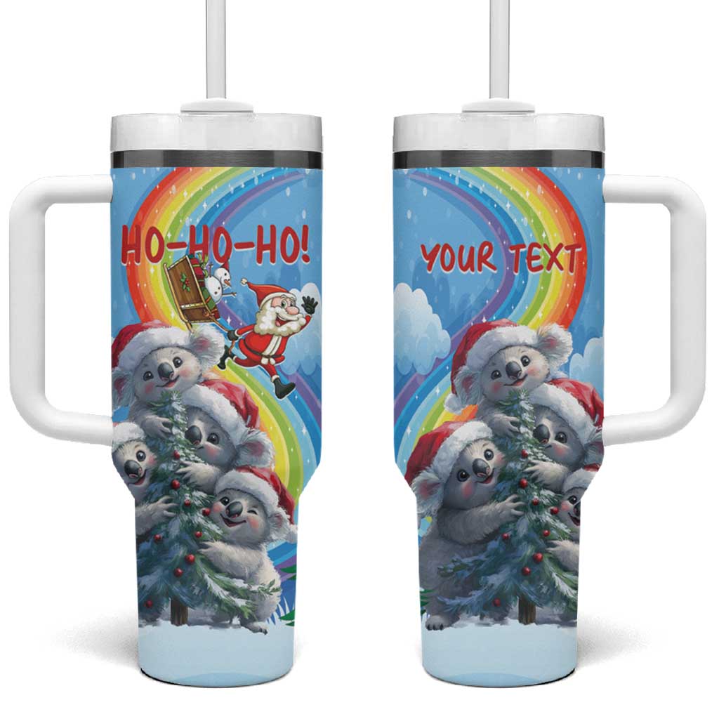 Personalised Australia Koala Christmas Tumbler With Handle Santa Claus Ho Ho Ho