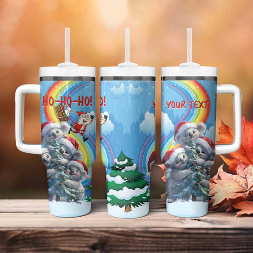 Personalised Australia Koala Christmas Tumbler With Handle Santa Claus Ho Ho Ho