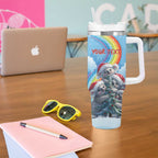 Personalised Australia Koala Christmas Tumbler With Handle Santa Claus Ho Ho Ho