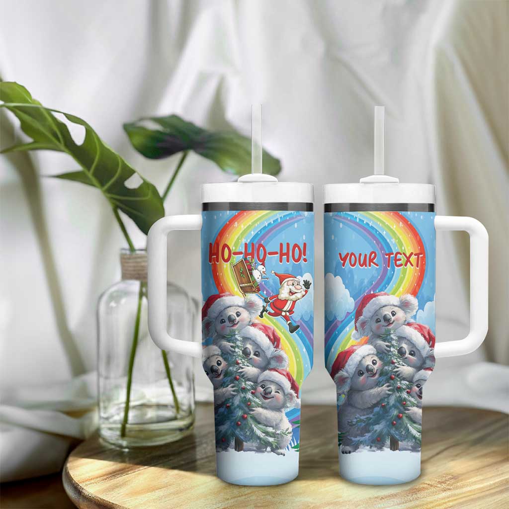 Personalised Australia Koala Christmas Tumbler With Handle Santa Claus Ho Ho Ho