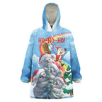 Personalised Australia Koala Christmas Wearable Blanket Hoodie Santa Claus Ho Ho Ho