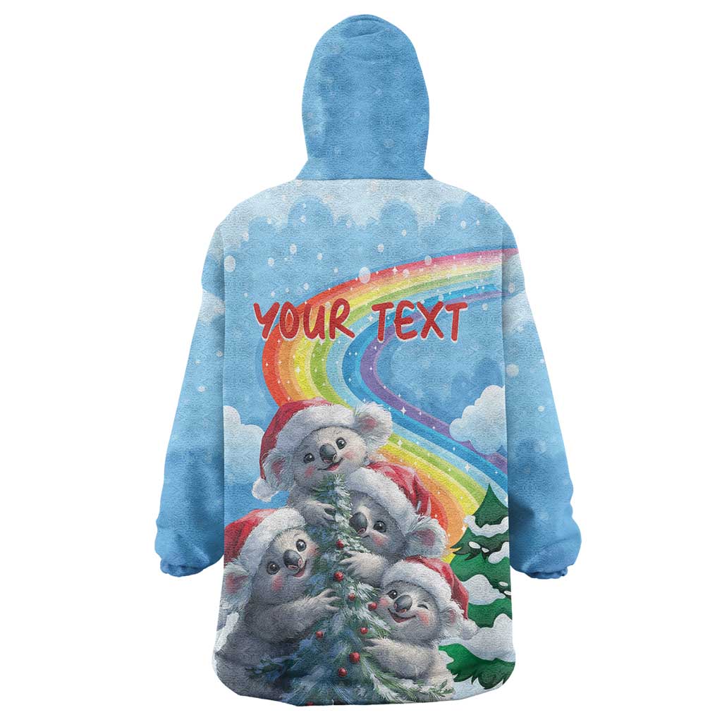 Personalised Australia Koala Christmas Wearable Blanket Hoodie Santa Claus Ho Ho Ho