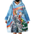 Personalised Australia Koala Christmas Wearable Blanket Hoodie Santa Claus Ho Ho Ho