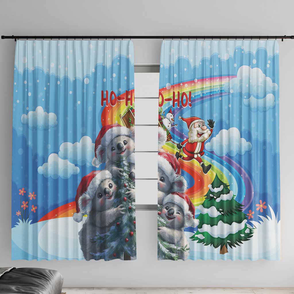 Australia Koala Christmas Window Curtain Santa Claus Ho Ho Ho