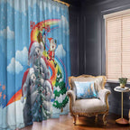 Australia Koala Christmas Window Curtain Santa Claus Ho Ho Ho