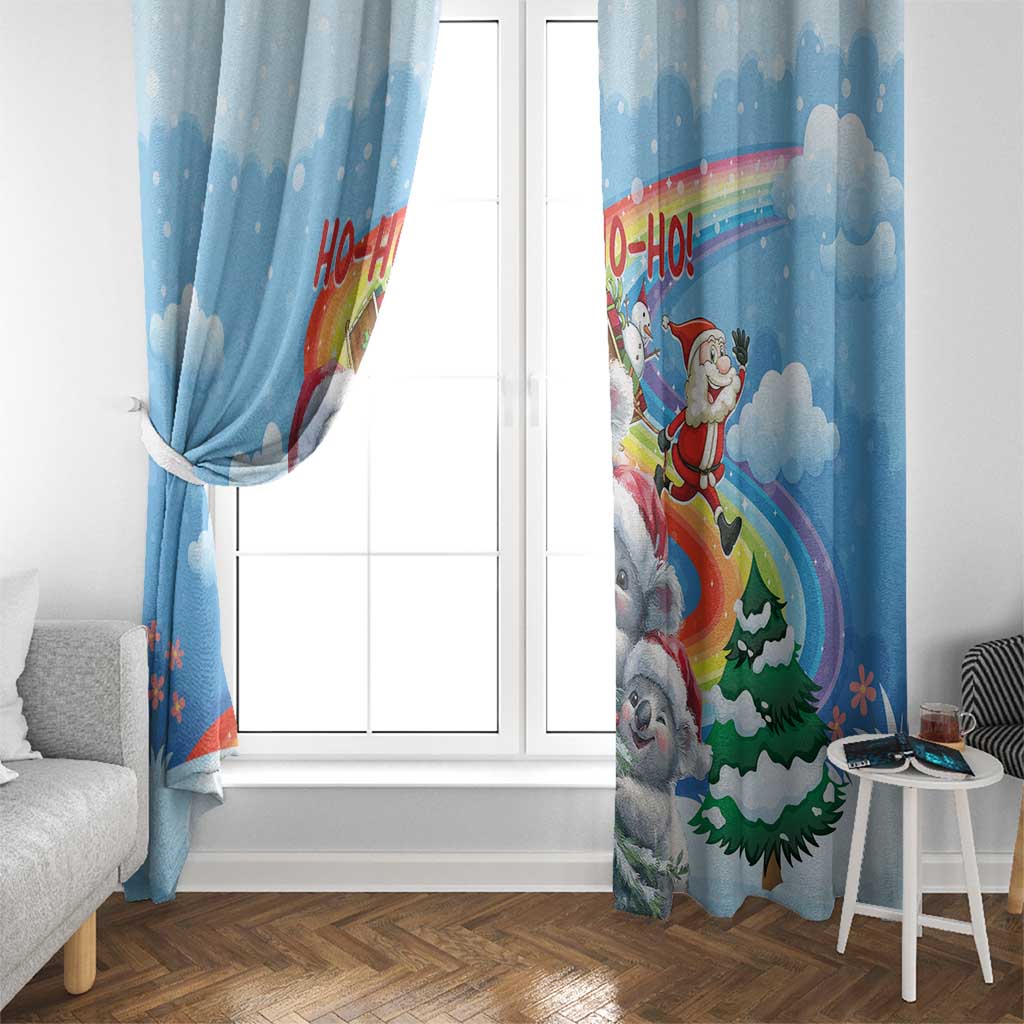 Australia Koala Christmas Window Curtain Santa Claus Ho Ho Ho