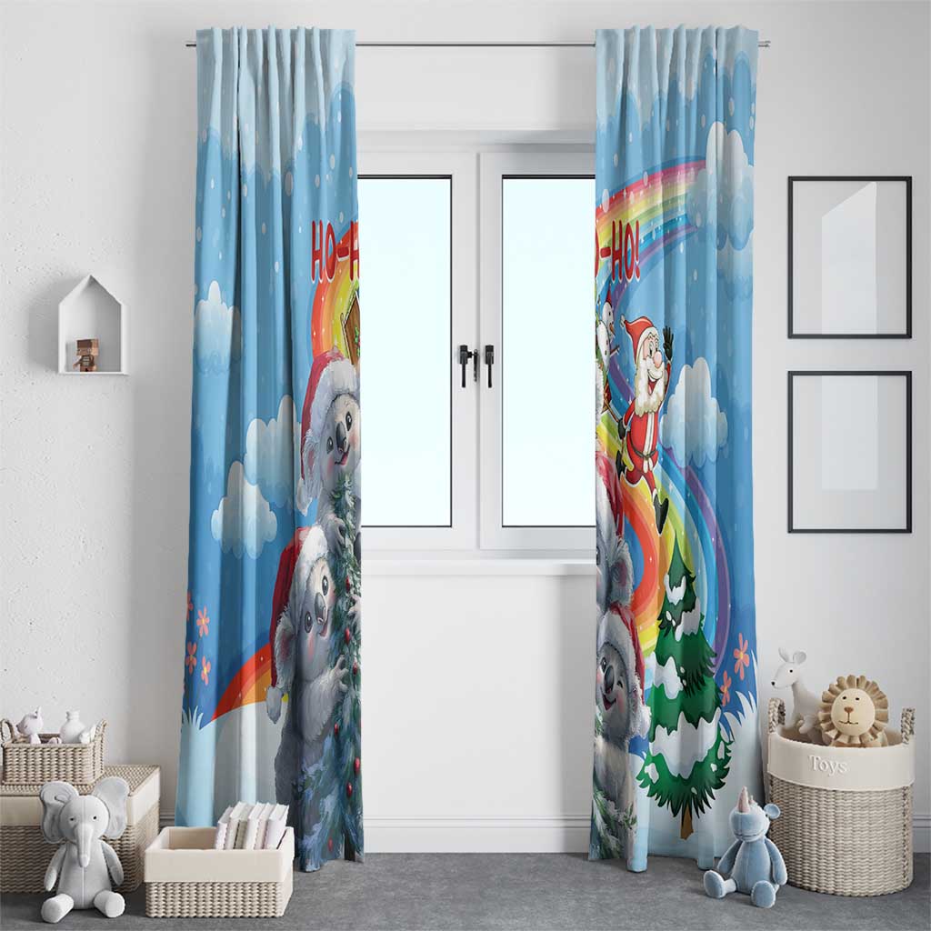 Australia Koala Christmas Window Curtain Santa Claus Ho Ho Ho