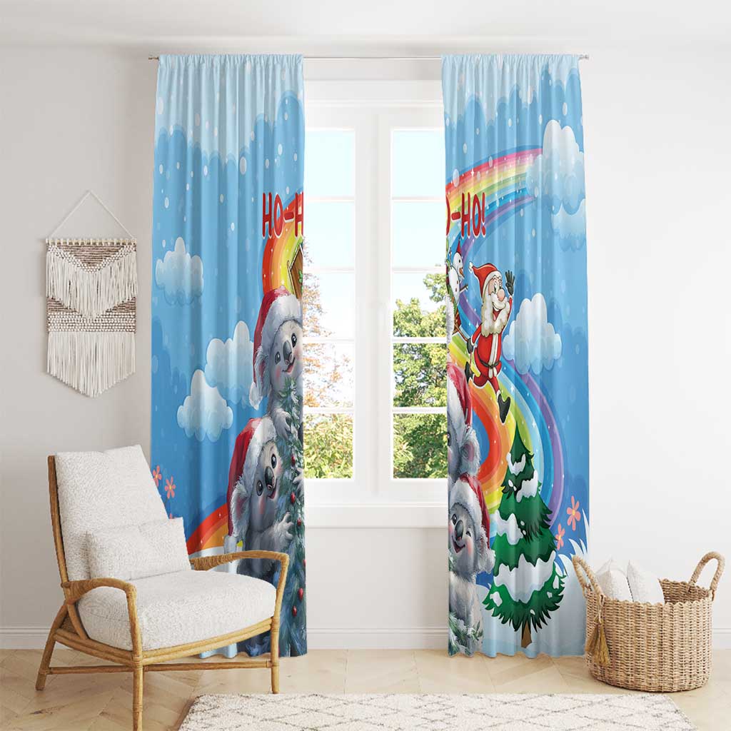 Australia Koala Christmas Window Curtain Santa Claus Ho Ho Ho