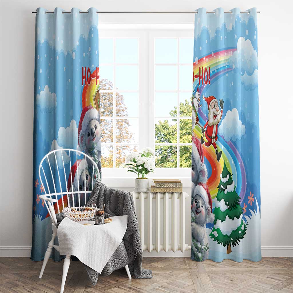Australia Koala Christmas Window Curtain Santa Claus Ho Ho Ho