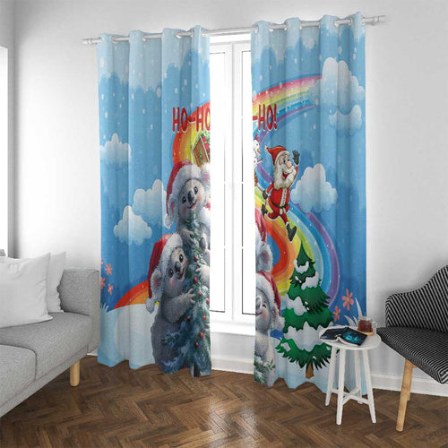 Australia Koala Christmas Window Curtain Santa Claus Ho Ho Ho