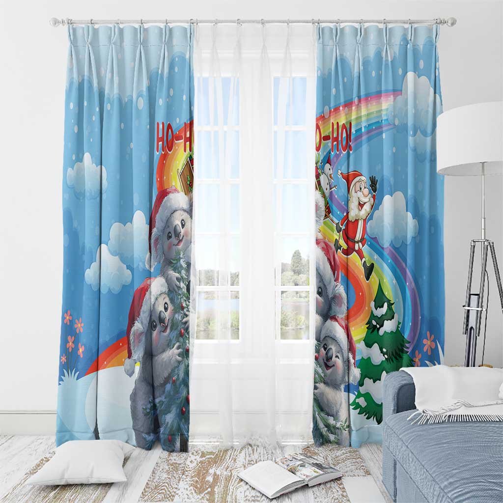 Australia Koala Christmas Window Curtain Santa Claus Ho Ho Ho