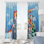 Australia Koala Christmas Window Curtain Santa Claus Ho Ho Ho