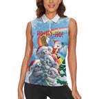 Personalised Australia Koala Christmas Women Sleeveless Polo Shirt Santa Claus Ho Ho Ho