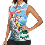 Personalised Australia Koala Christmas Women Sleeveless Polo Shirt Santa Claus Ho Ho Ho