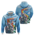 Personalised Australia Koala Christmas Zip Hoodie Santa Claus Ho Ho Ho