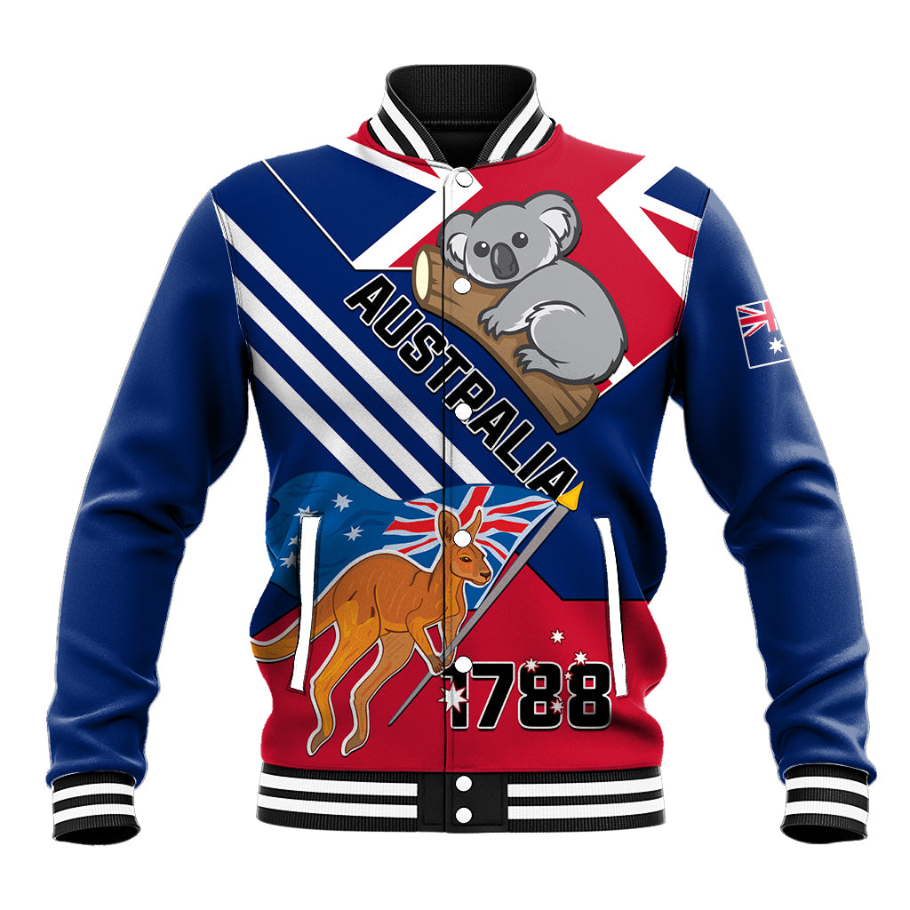 Australia Day Kangaroo and Koala With Flag Baseball Jacket