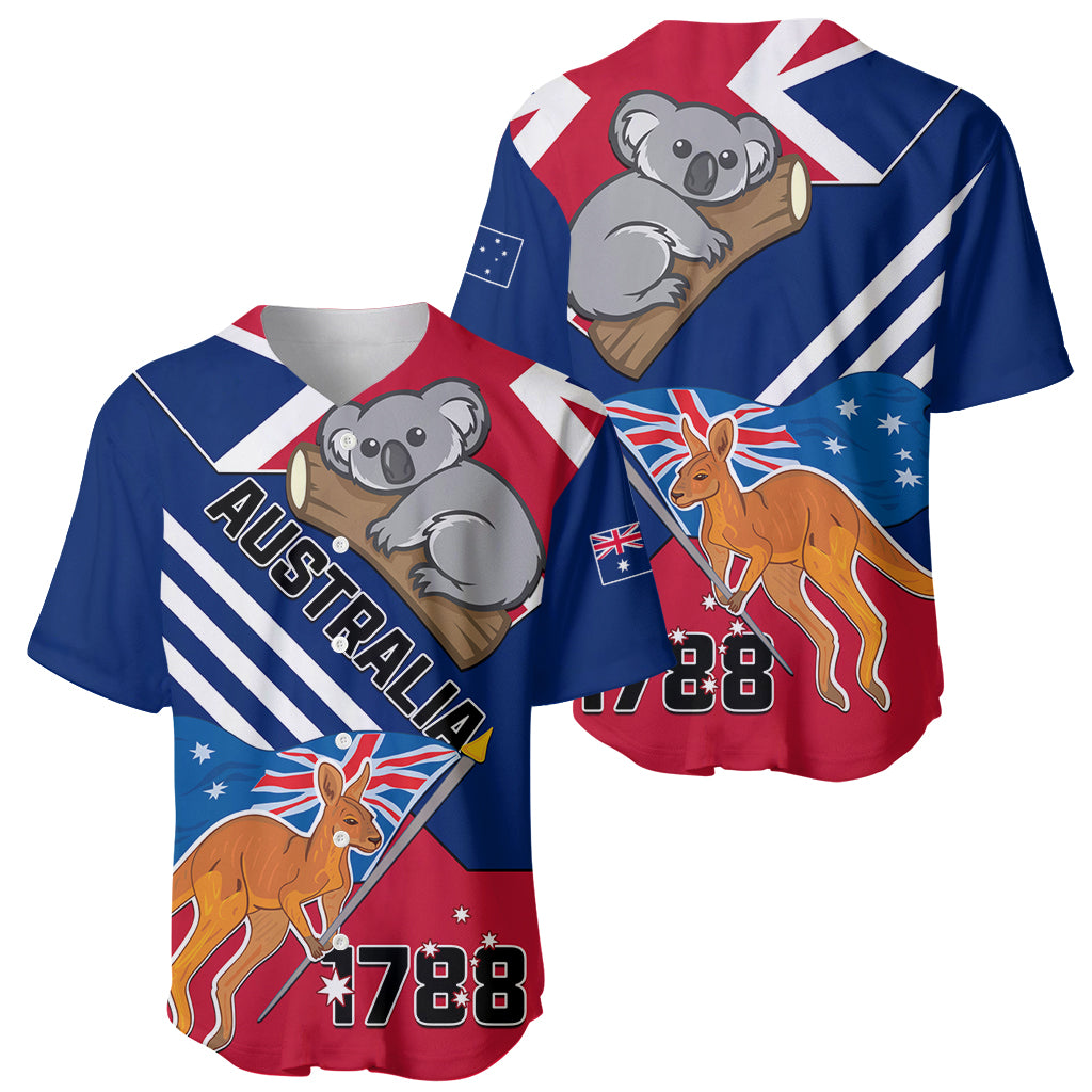 Australia Day Kangaroo and Koala With Flag Baseball Jersey